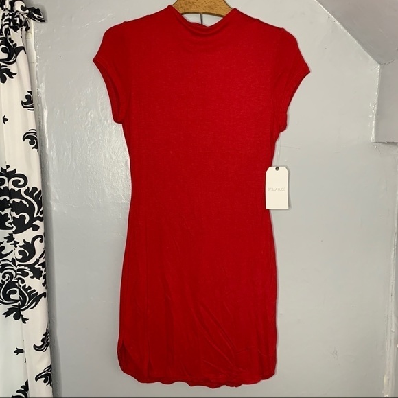 Stella Luce Red Mock Neck Bodycon Dress - Picture 4 of 4